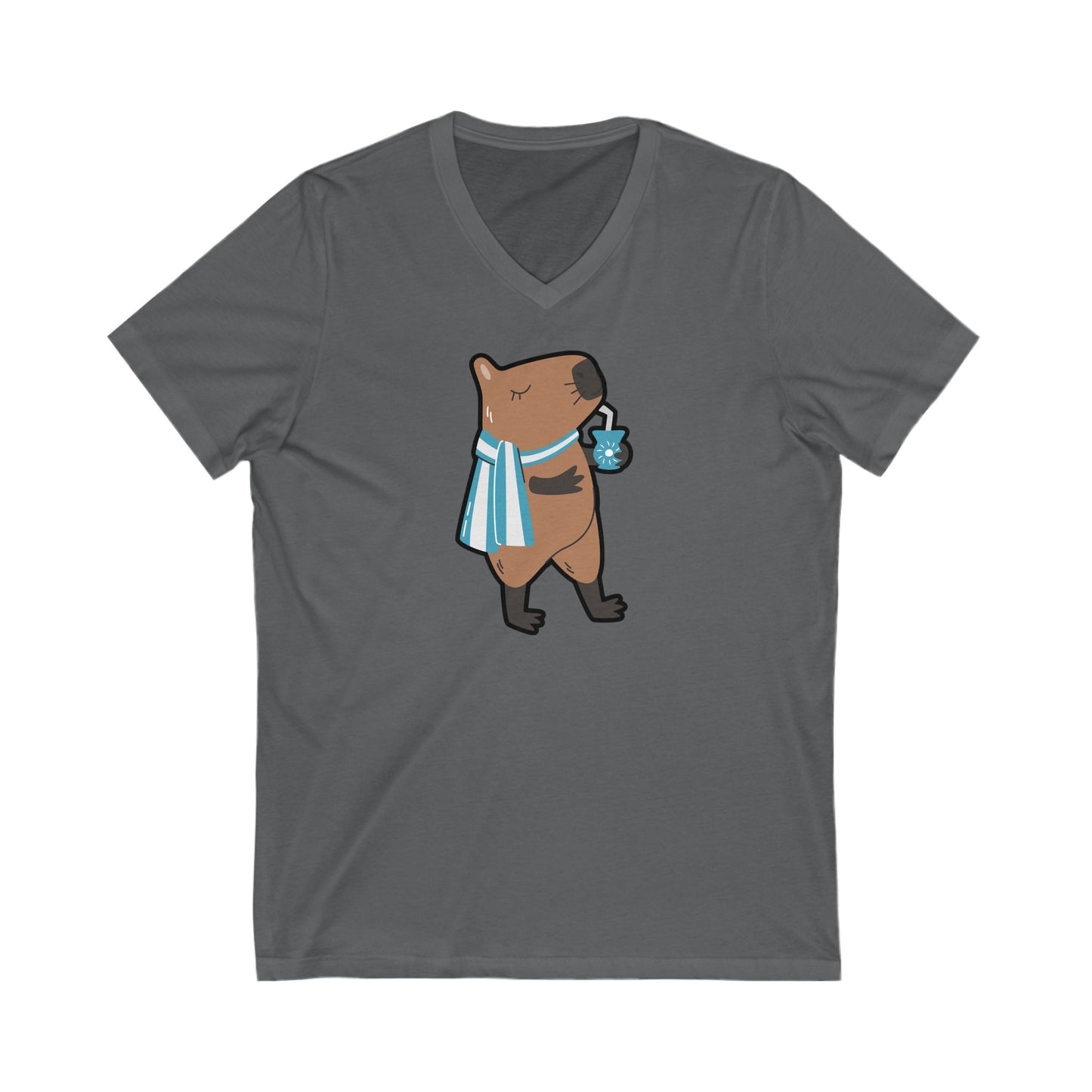 Capibara Tomando Mate Argentina V-Neck Remera