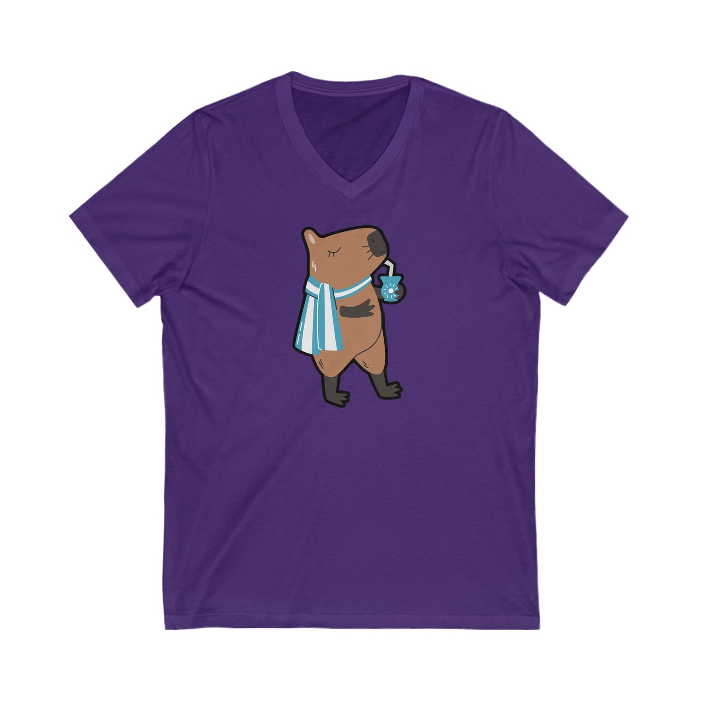 Capibara Tomando Mate Argentina V-Neck Remera