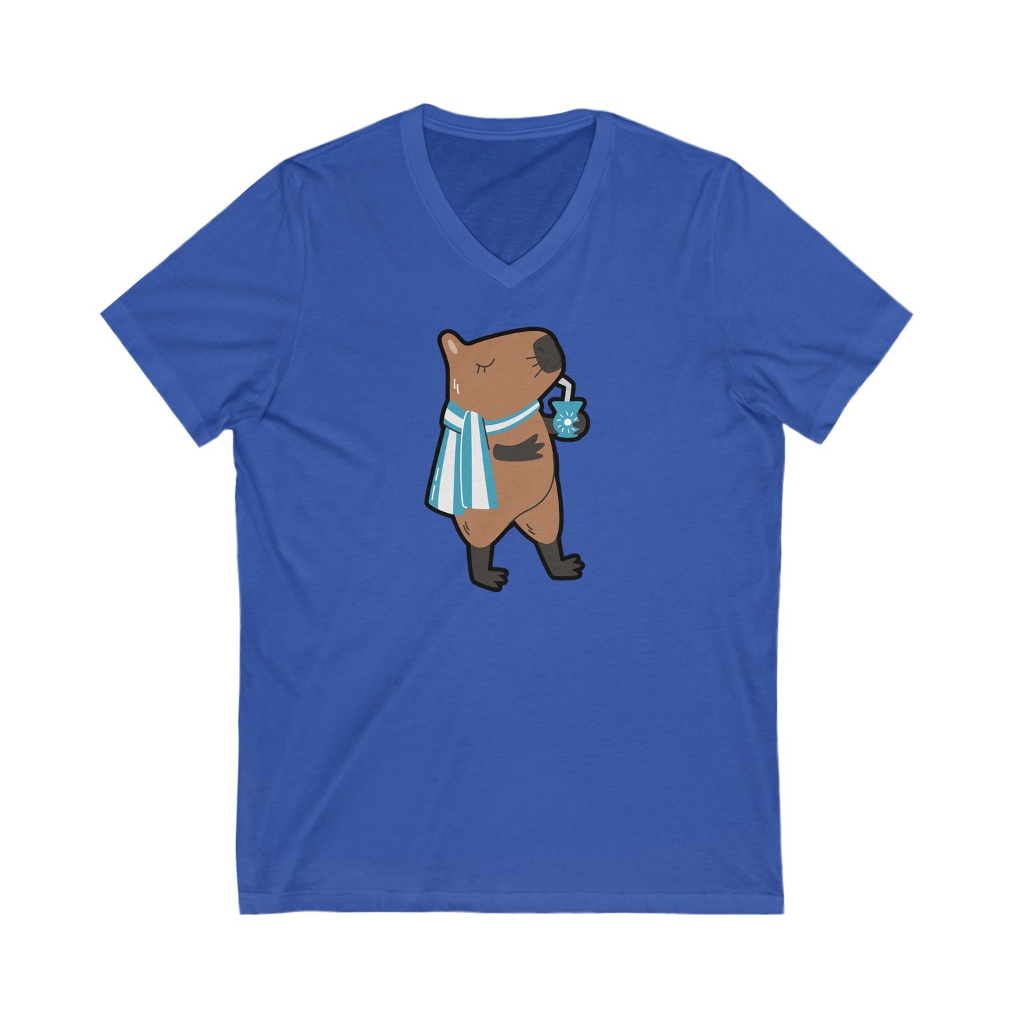 Capibara Tomando Mate Argentina V-Neck Remera