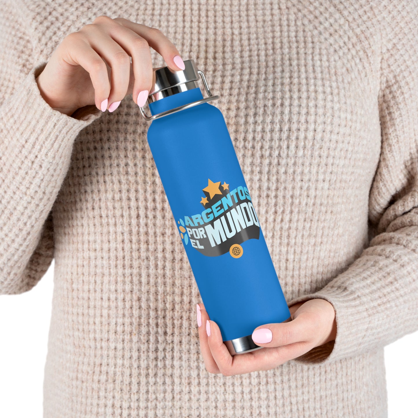 Argentos Por El Mundo Copper Vacuum Insulated Bottle, 22oz