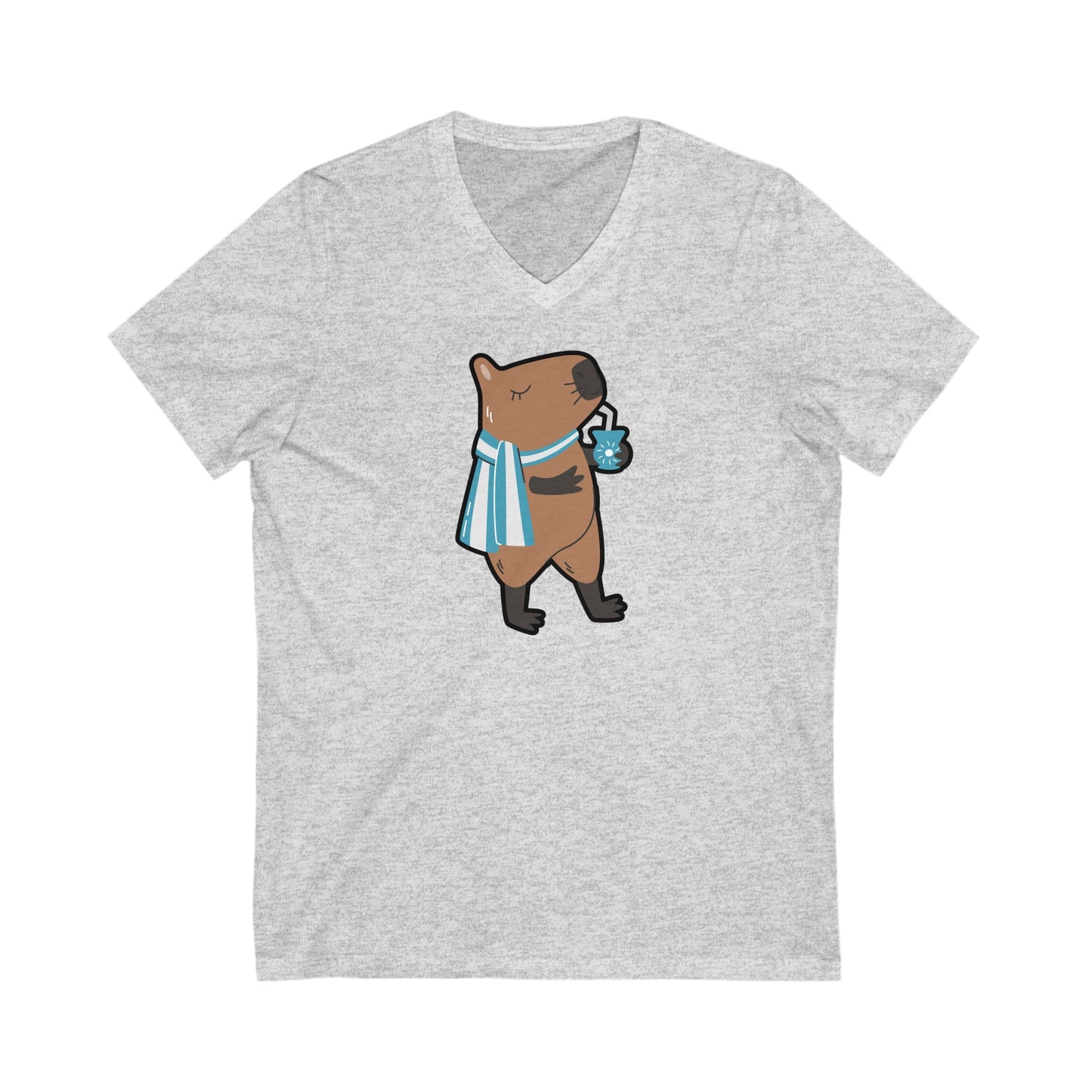 Capibara Tomando Mate Argentina V-Neck Remera