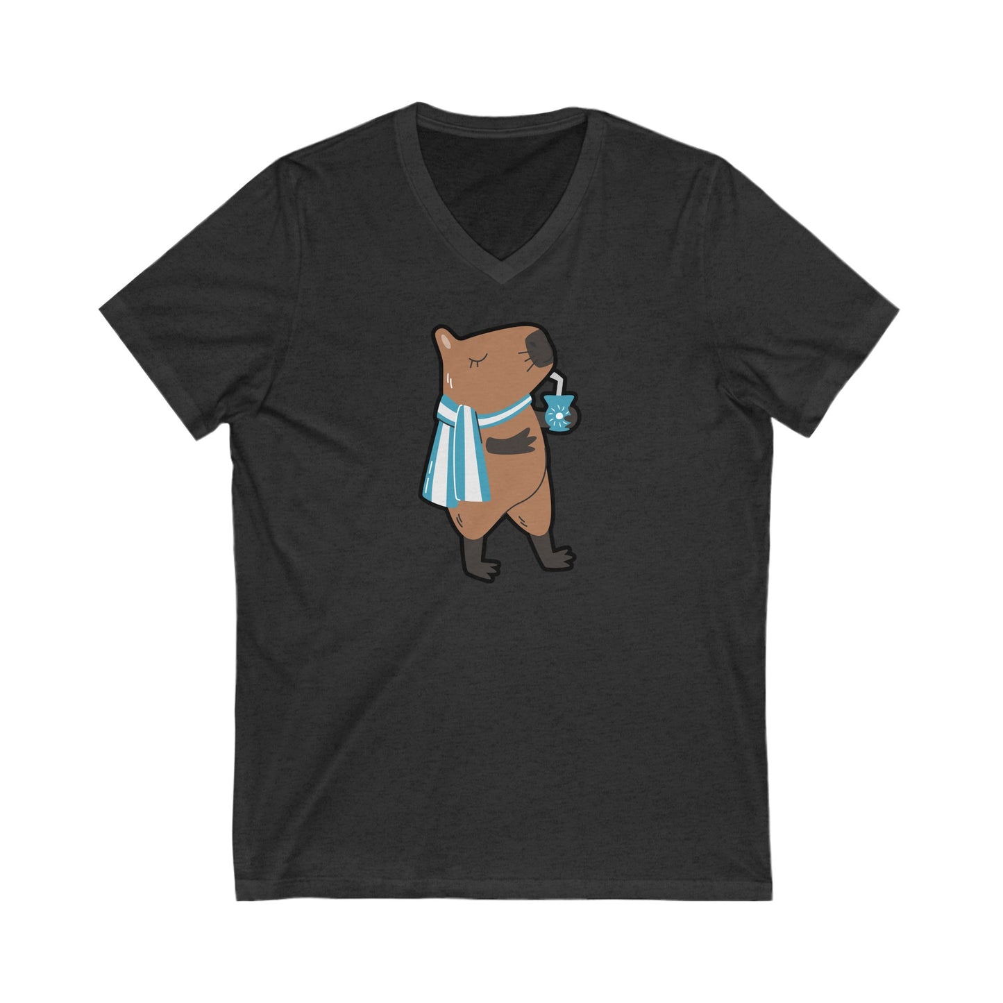 Capibara Tomando Mate Argentina V-Neck Remera
