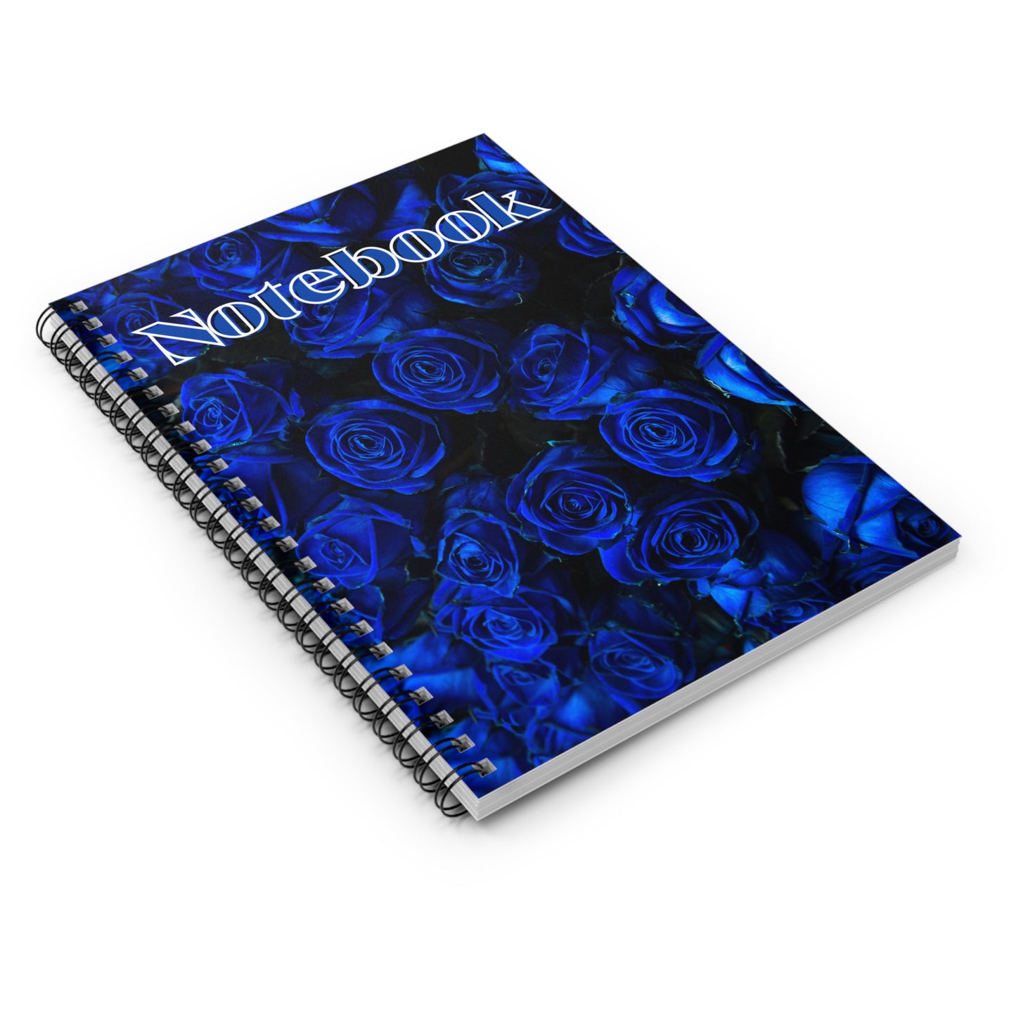 Dark Blue Roses Spiral Notebook - Ruled Line