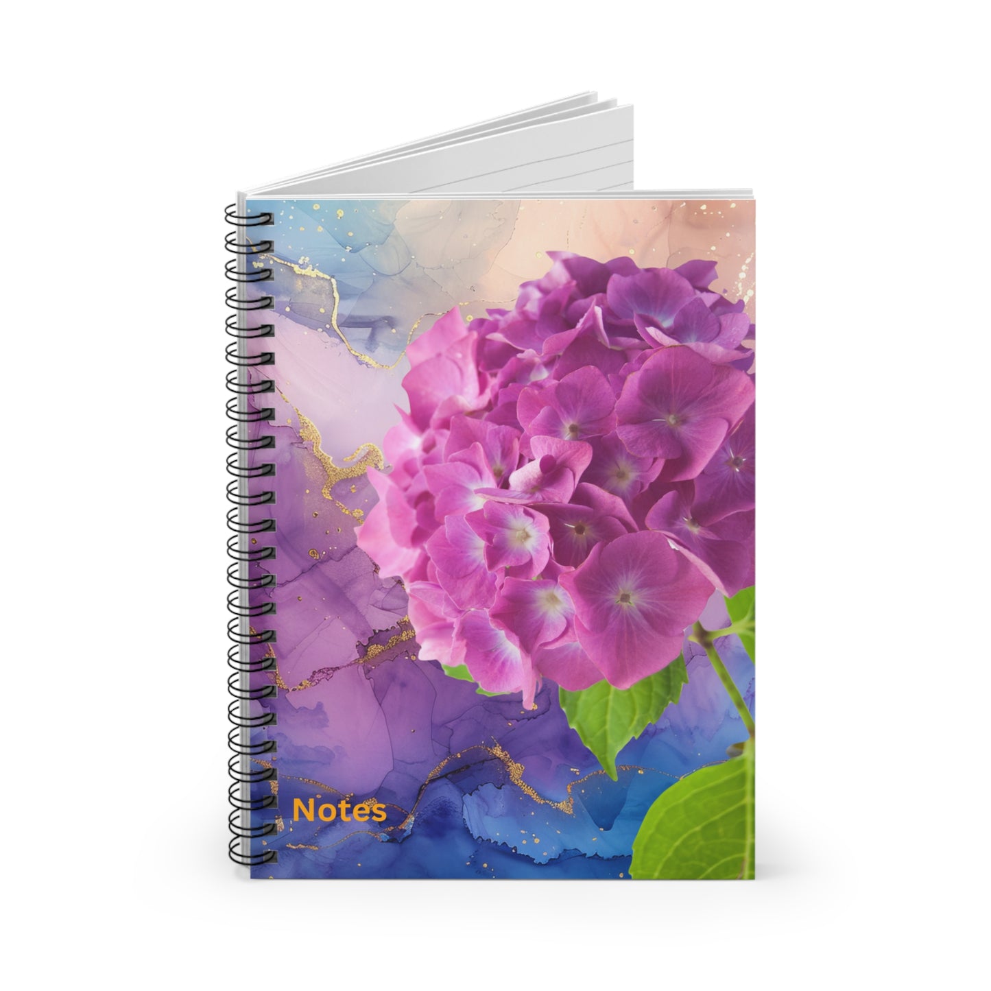 Flor Rosa Hydrangea Spiral Notebook - Ruled Line