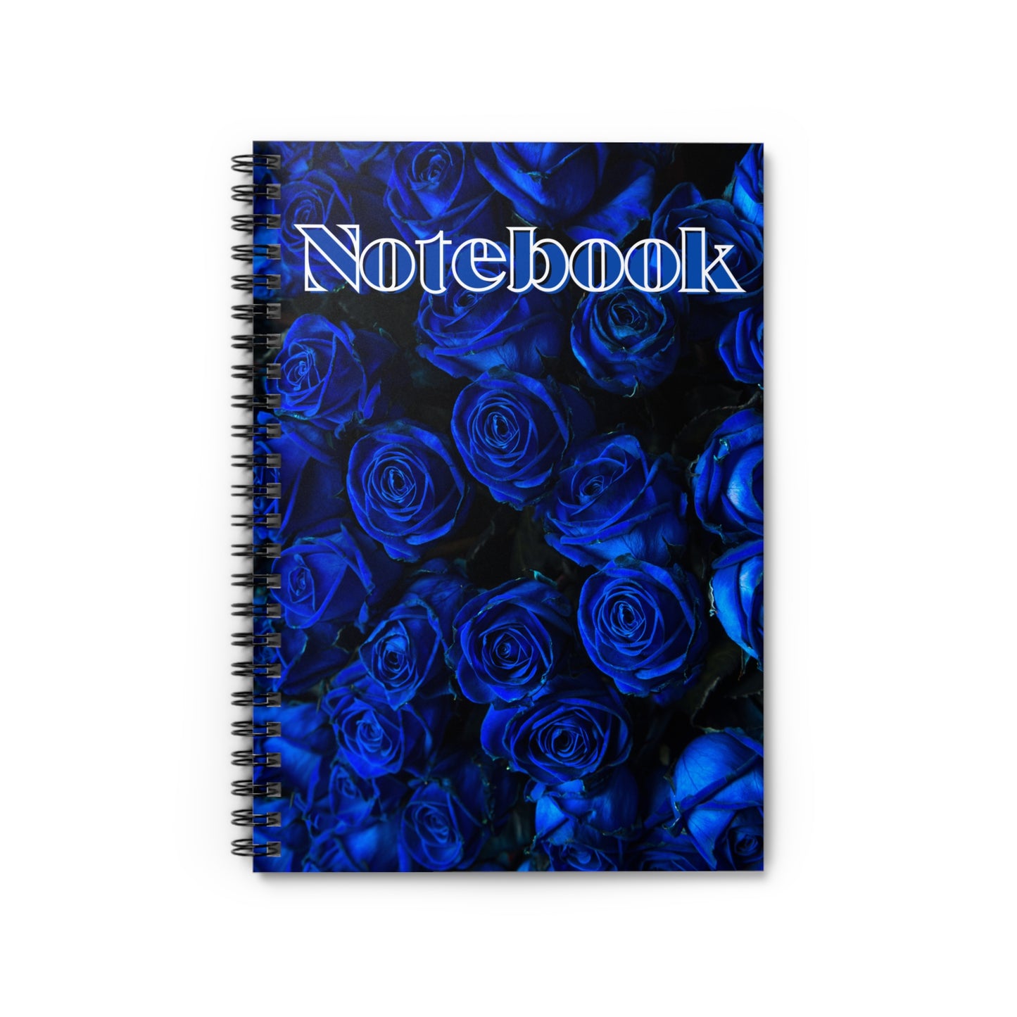 Dark Blue Roses Spiral Notebook - Ruled Line