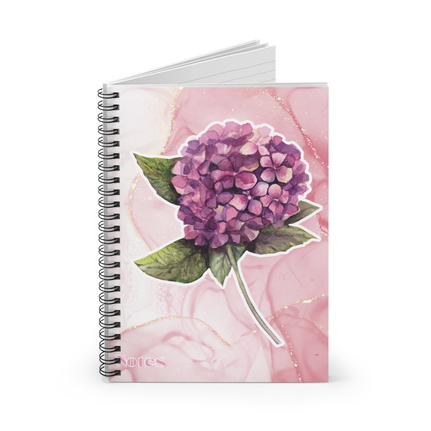 Flor Violeta Hydrangea Spiral Notebook - Ruled Line