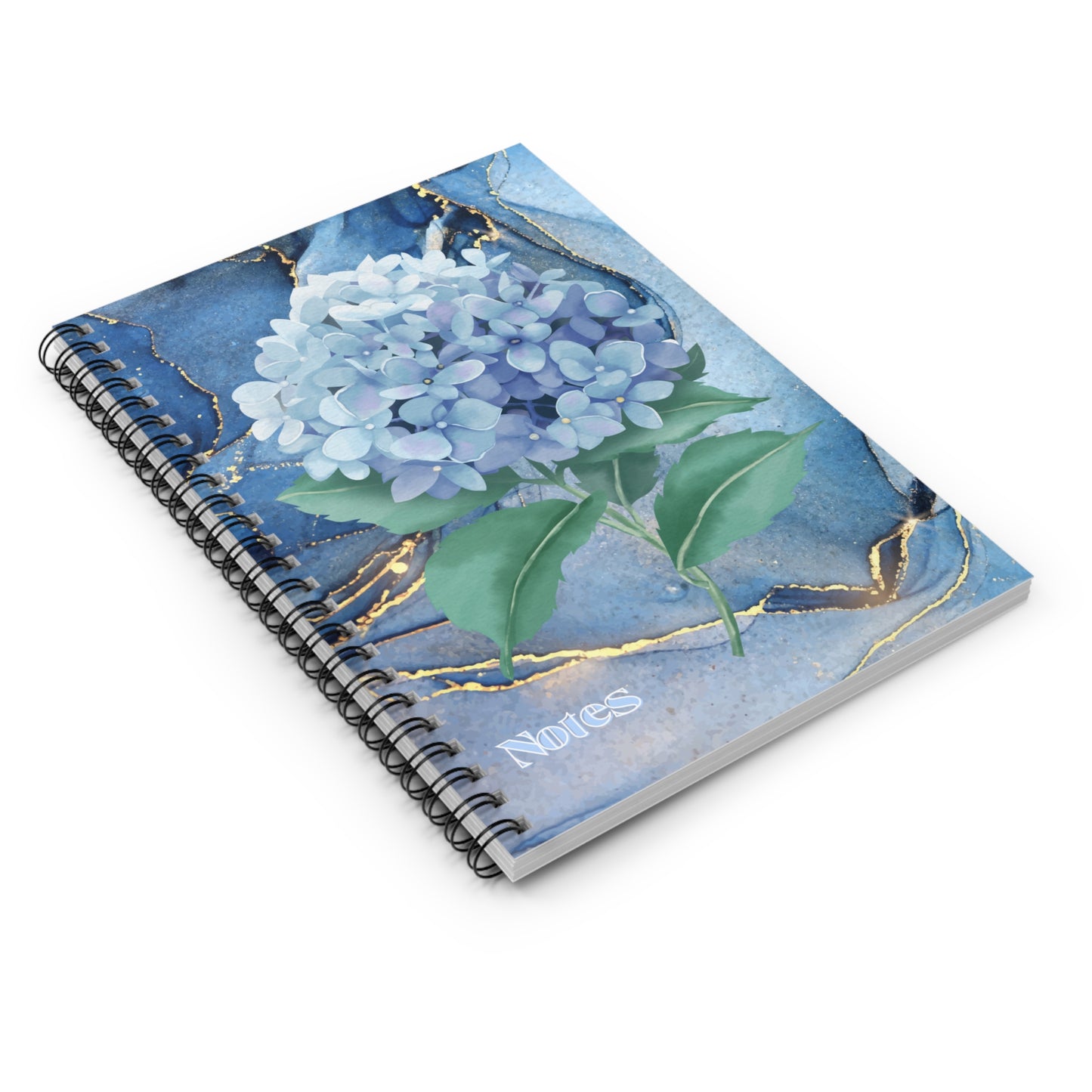 Flor Azul Hydrangea Spiral Notebook - Ruled Line