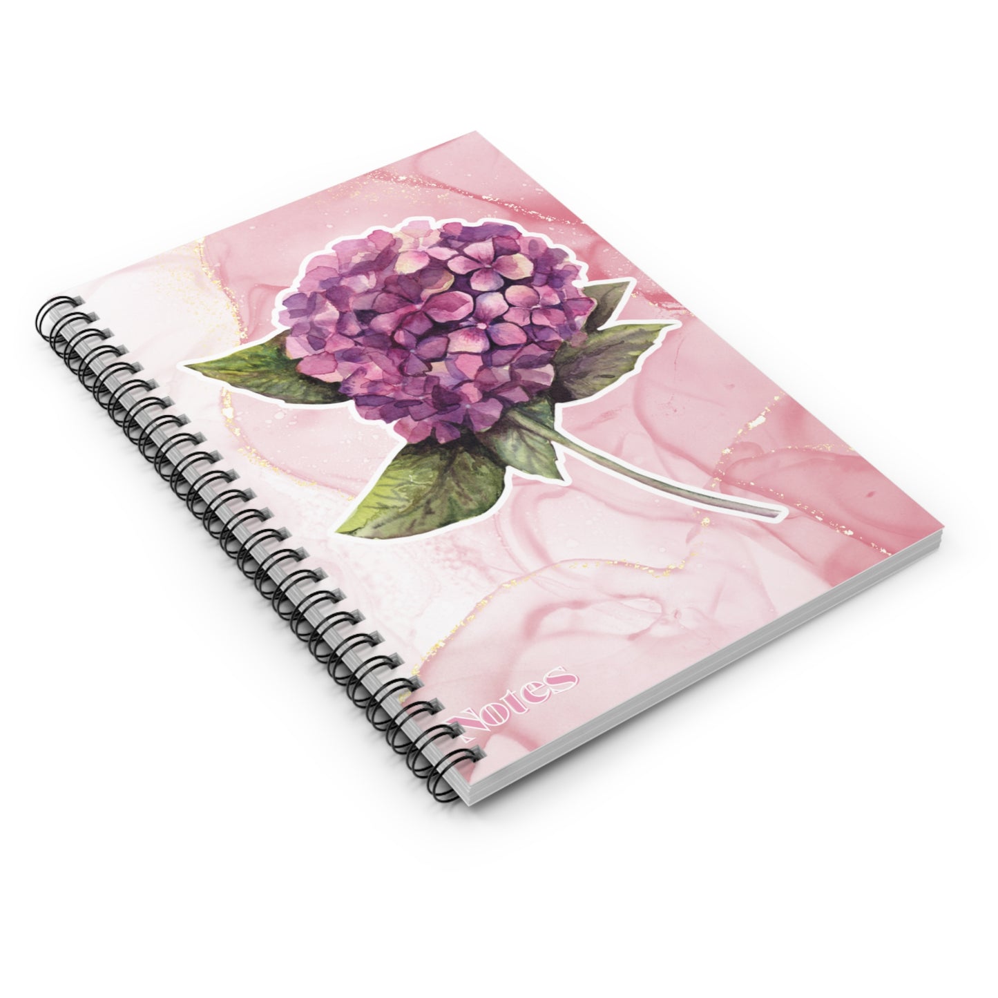 Flor Violeta Hydrangea Spiral Notebook - Ruled Line