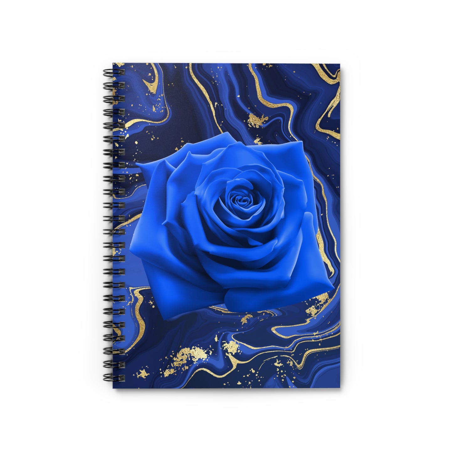 Dark Blue Rose Spiral Notebook - Ruled Line