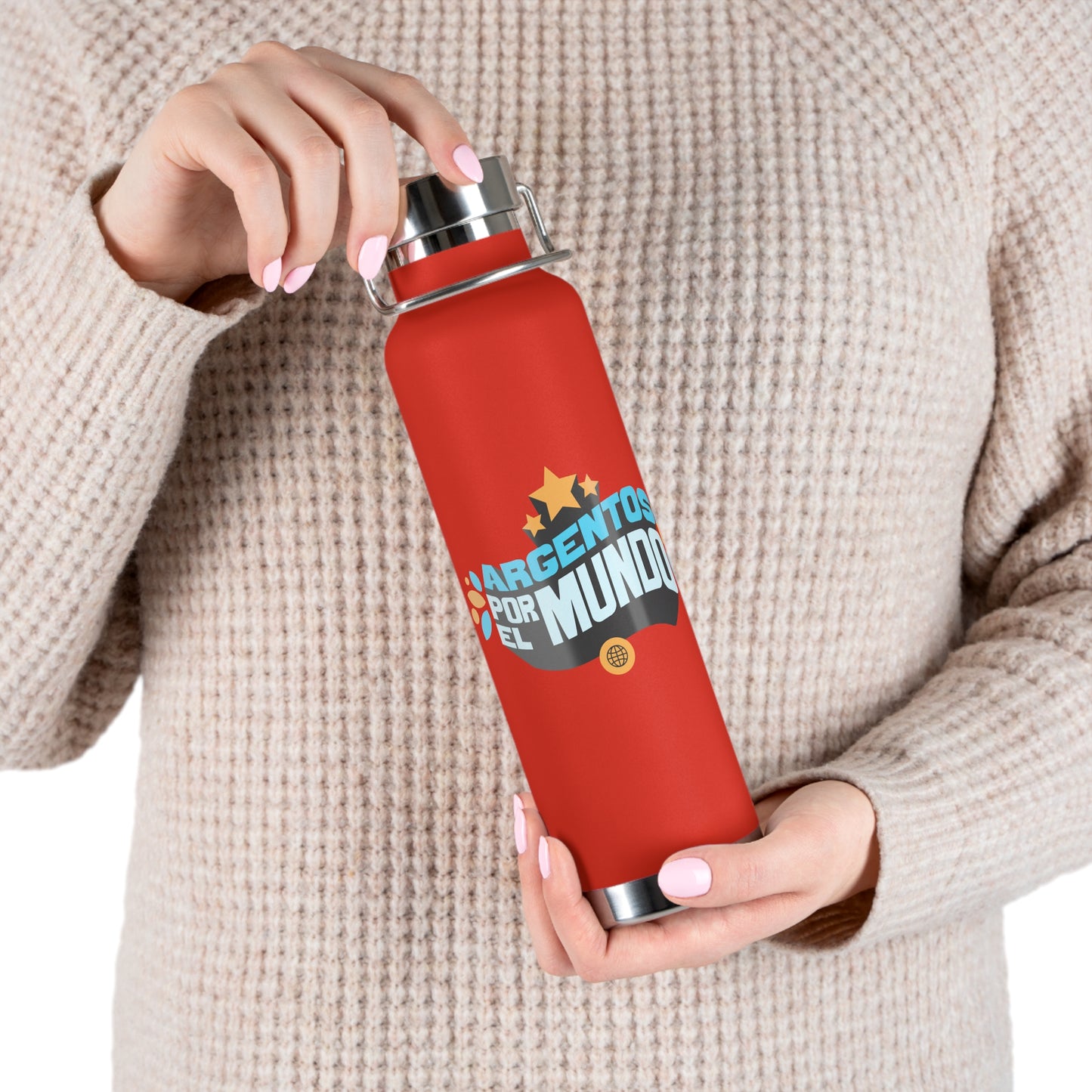 Argentos Por El Mundo Copper Vacuum Insulated Bottle, 22oz