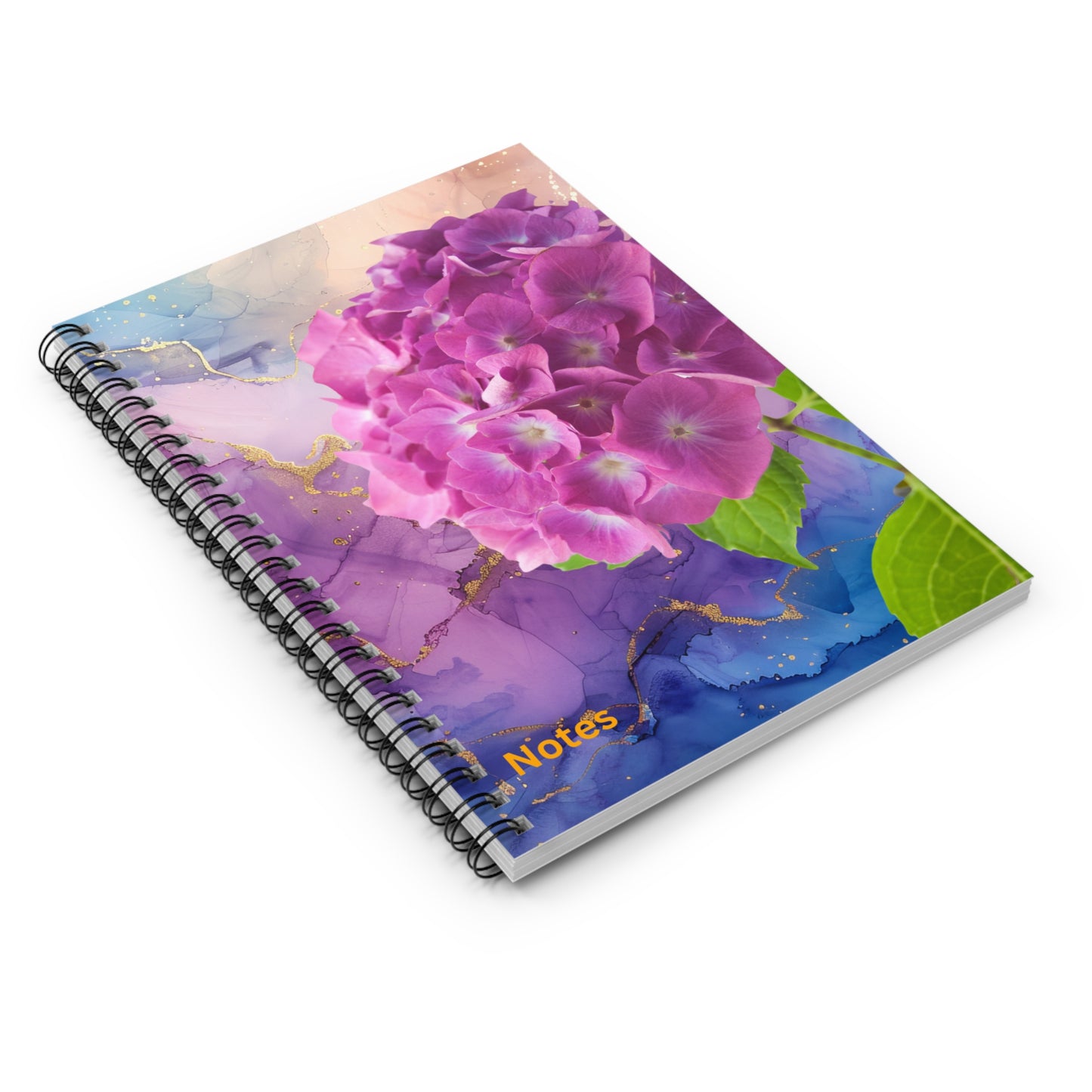 Flor Rosa Hydrangea Spiral Notebook - Ruled Line