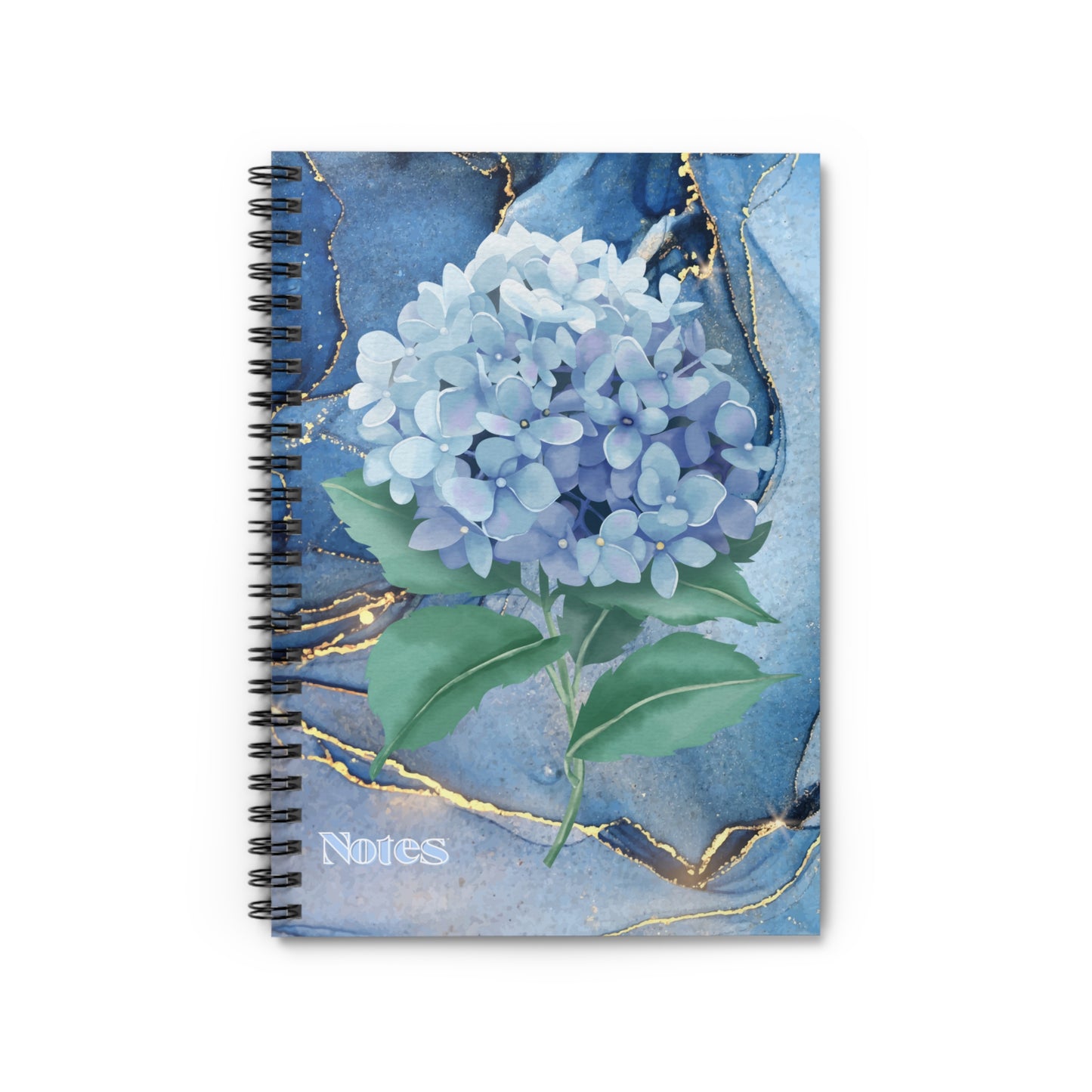 Flor Azul Hydrangea Spiral Notebook - Ruled Line