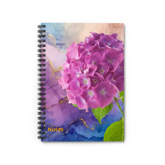 Flor Rosa Hydrangea Spiral Notebook - Ruled Line