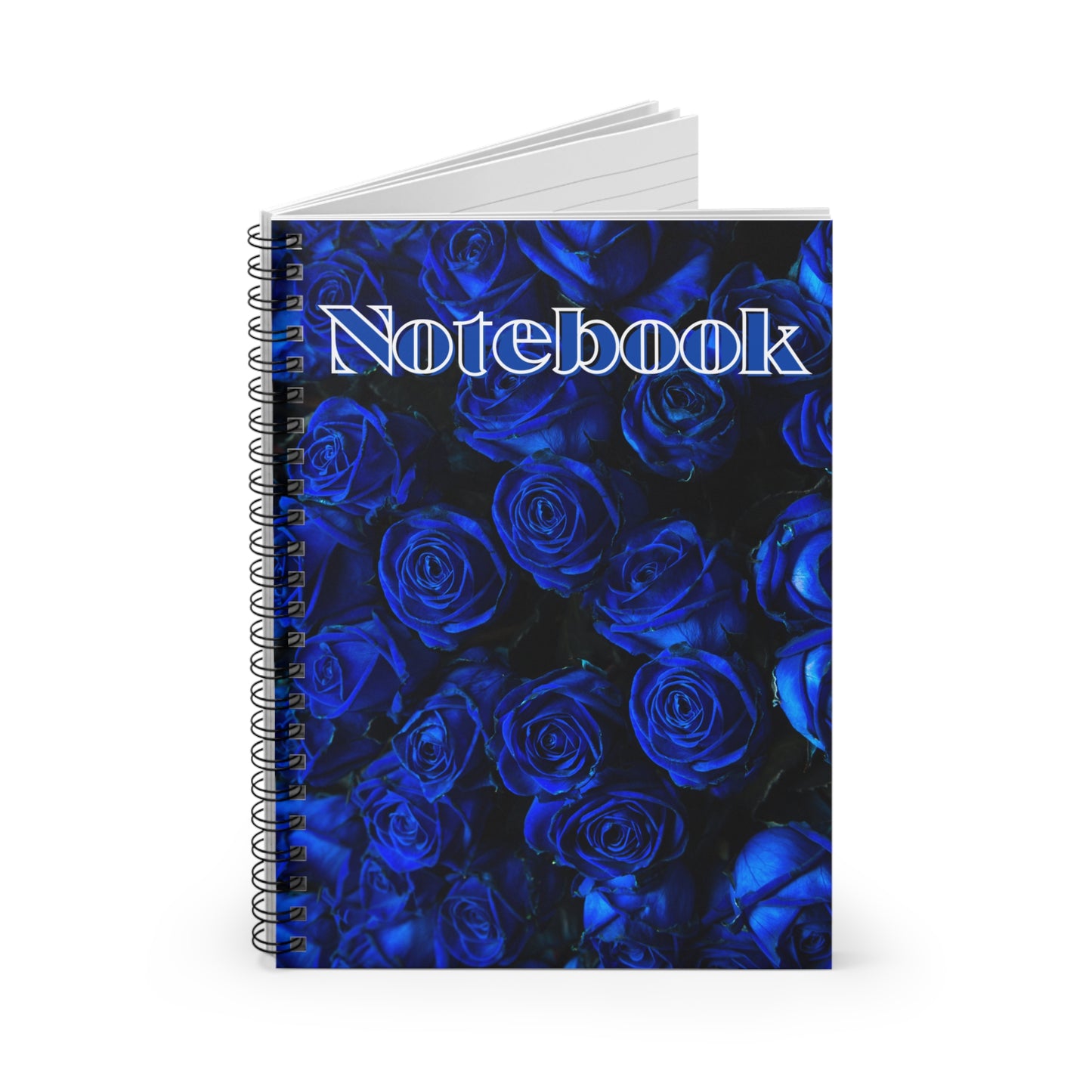 Dark Blue Roses Spiral Notebook - Ruled Line