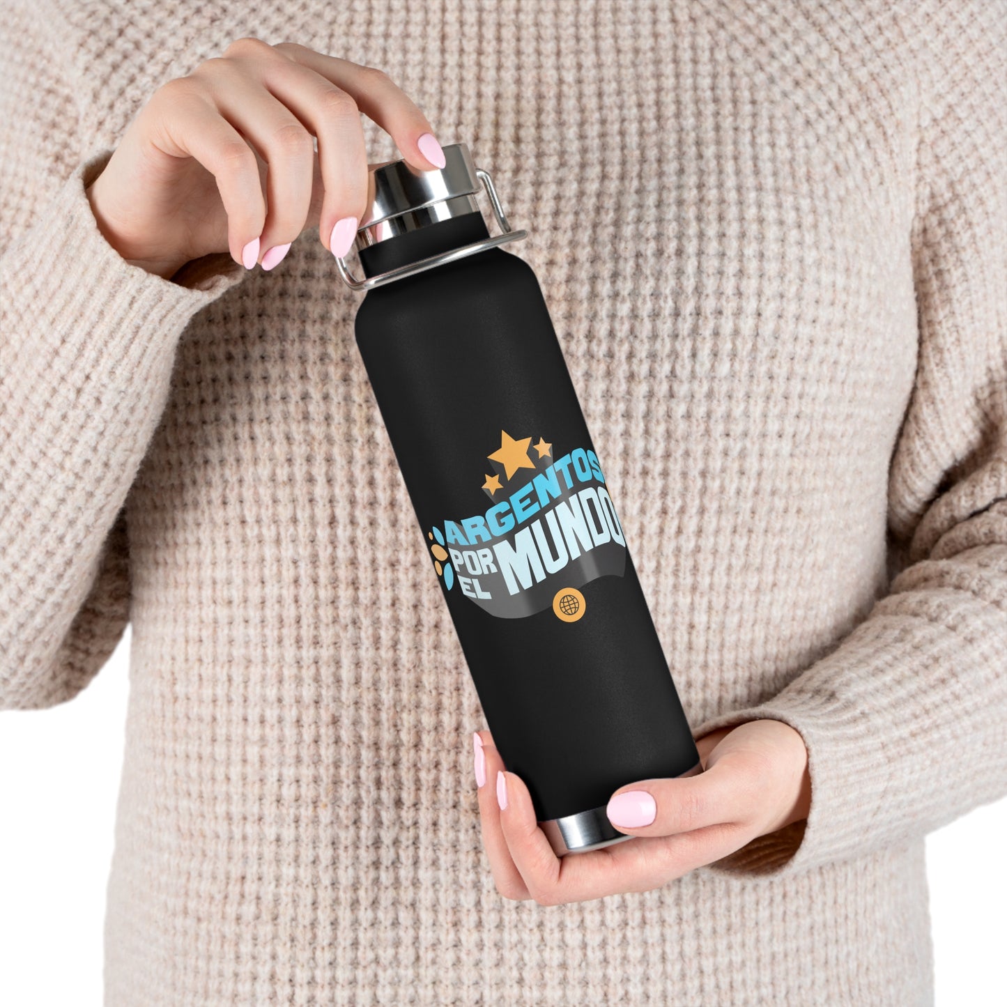 Argentos Por El Mundo Copper Vacuum Insulated Bottle, 22oz