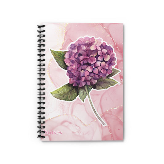 Flor Violeta Hydrangea Spiral Notebook - Ruled Line