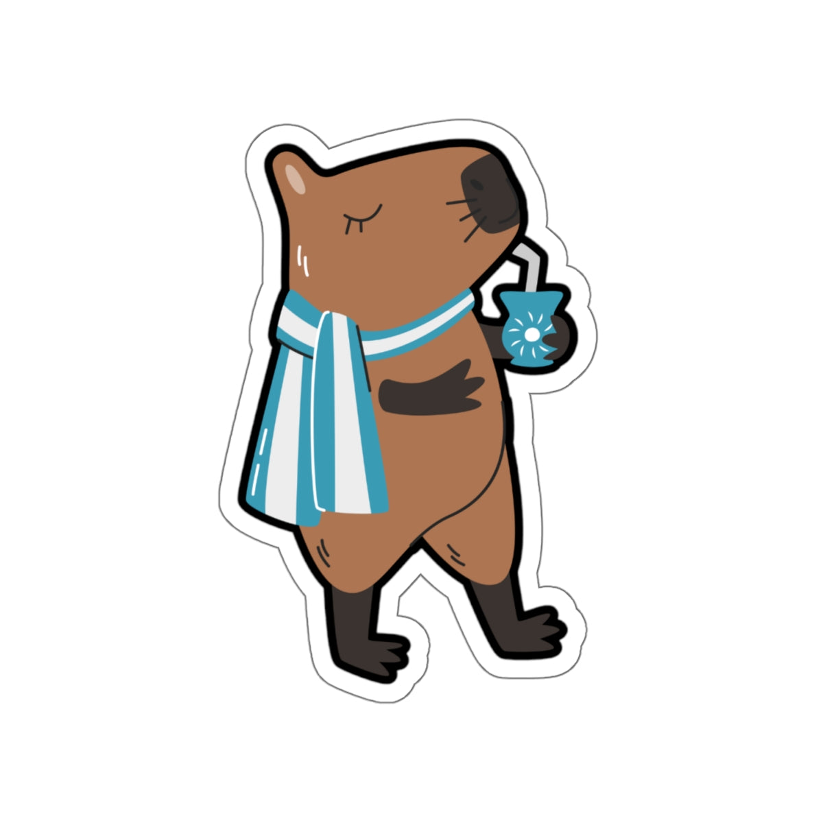 Capibara Tomando Mate Argentina Sticker