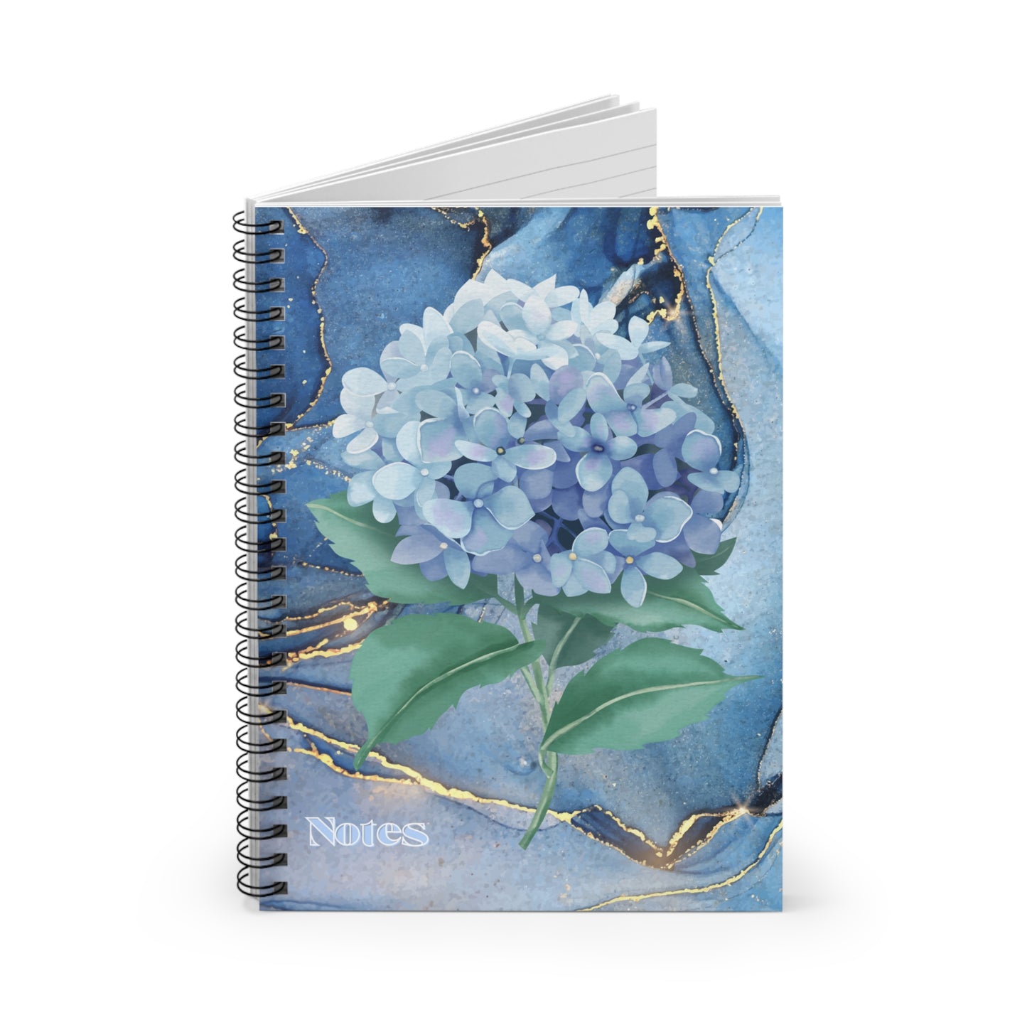 Flor Azul Hydrangea Spiral Notebook - Ruled Line