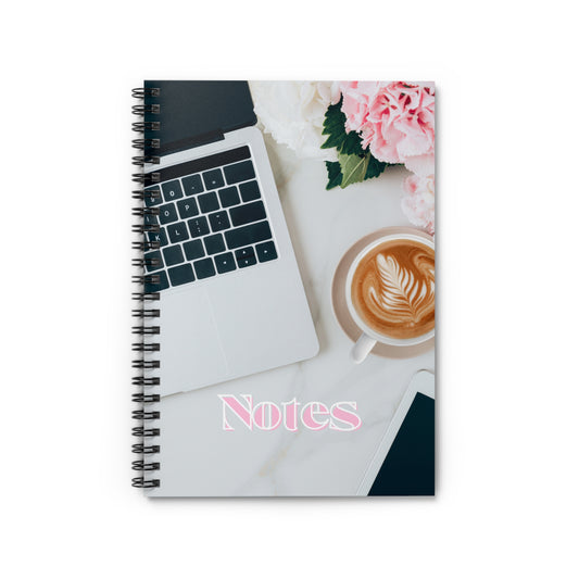 Cafe y Computaora Spiral Notebook - Ruled Line