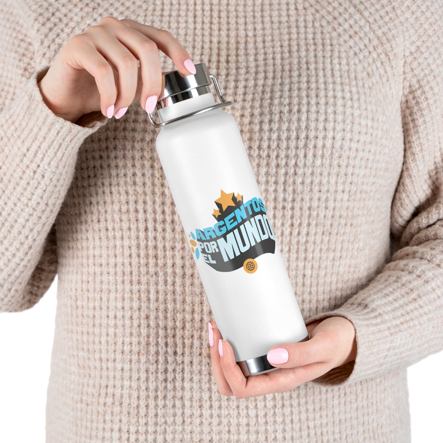 Argentos Por El Mundo Copper Vacuum Insulated Bottle, 22oz