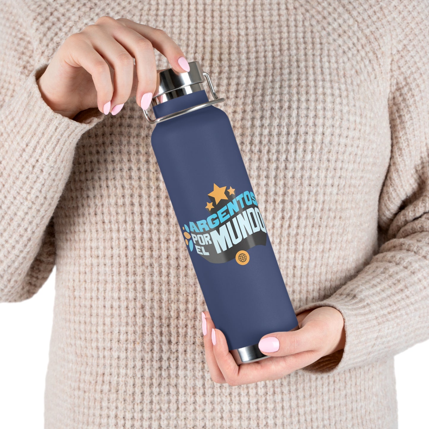 Argentos Por El Mundo Copper Vacuum Insulated Bottle, 22oz